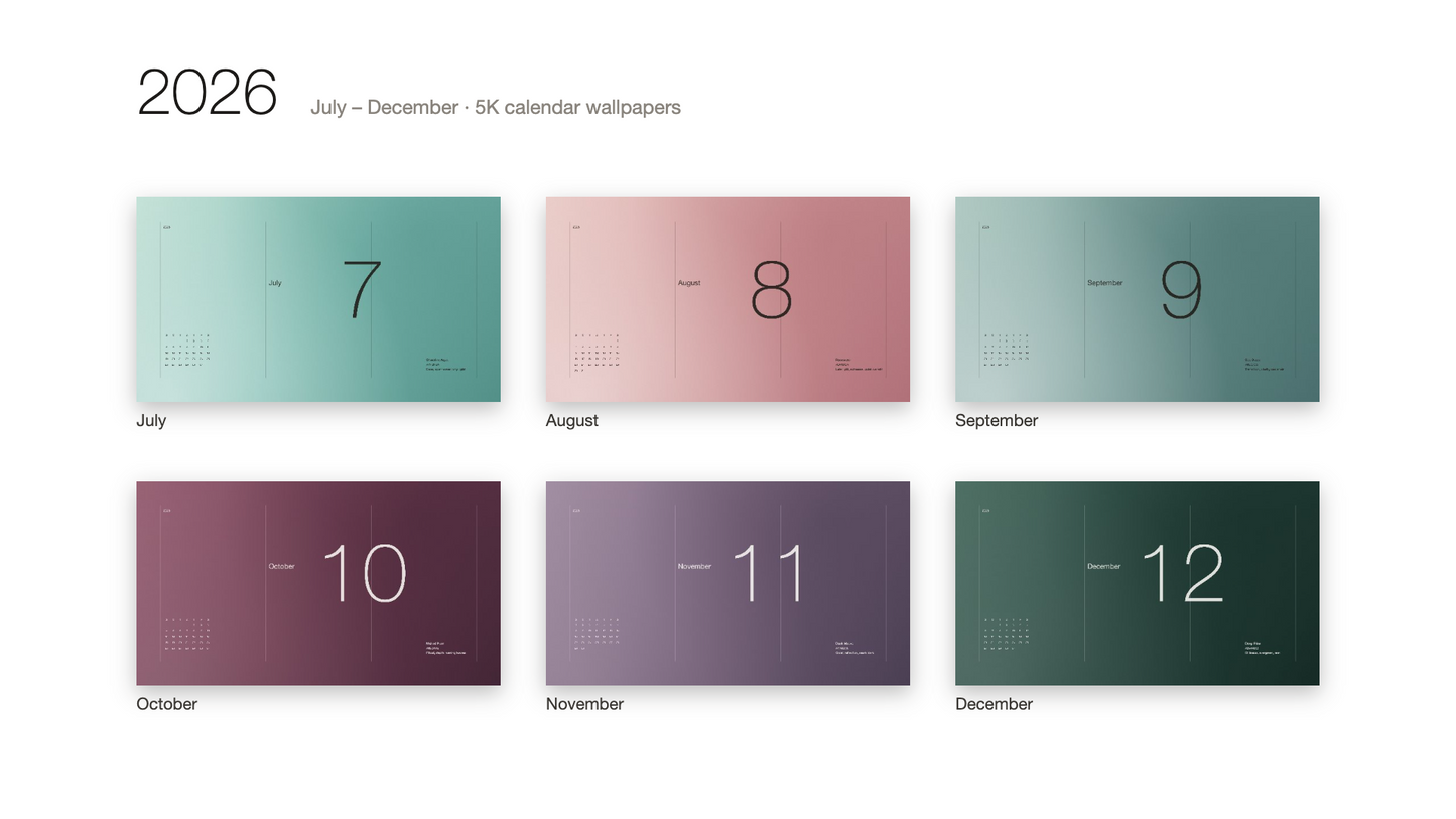2026–2027 Calendar Bundle — Dusk