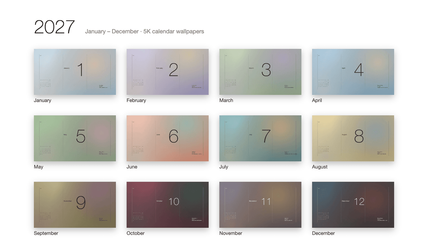 2027 Calendar Wallpapers — Haze