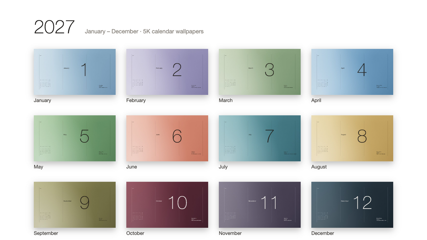 2026–2027 Calendar Bundle — Dusk