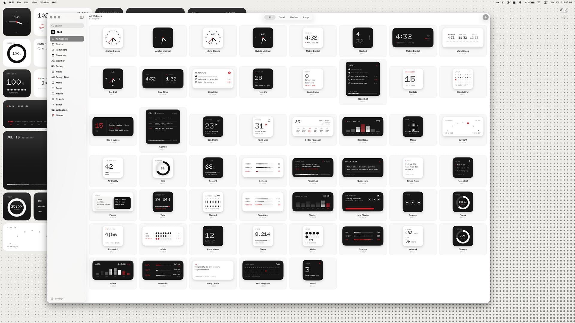 Null Widgets Pack for MacOS
