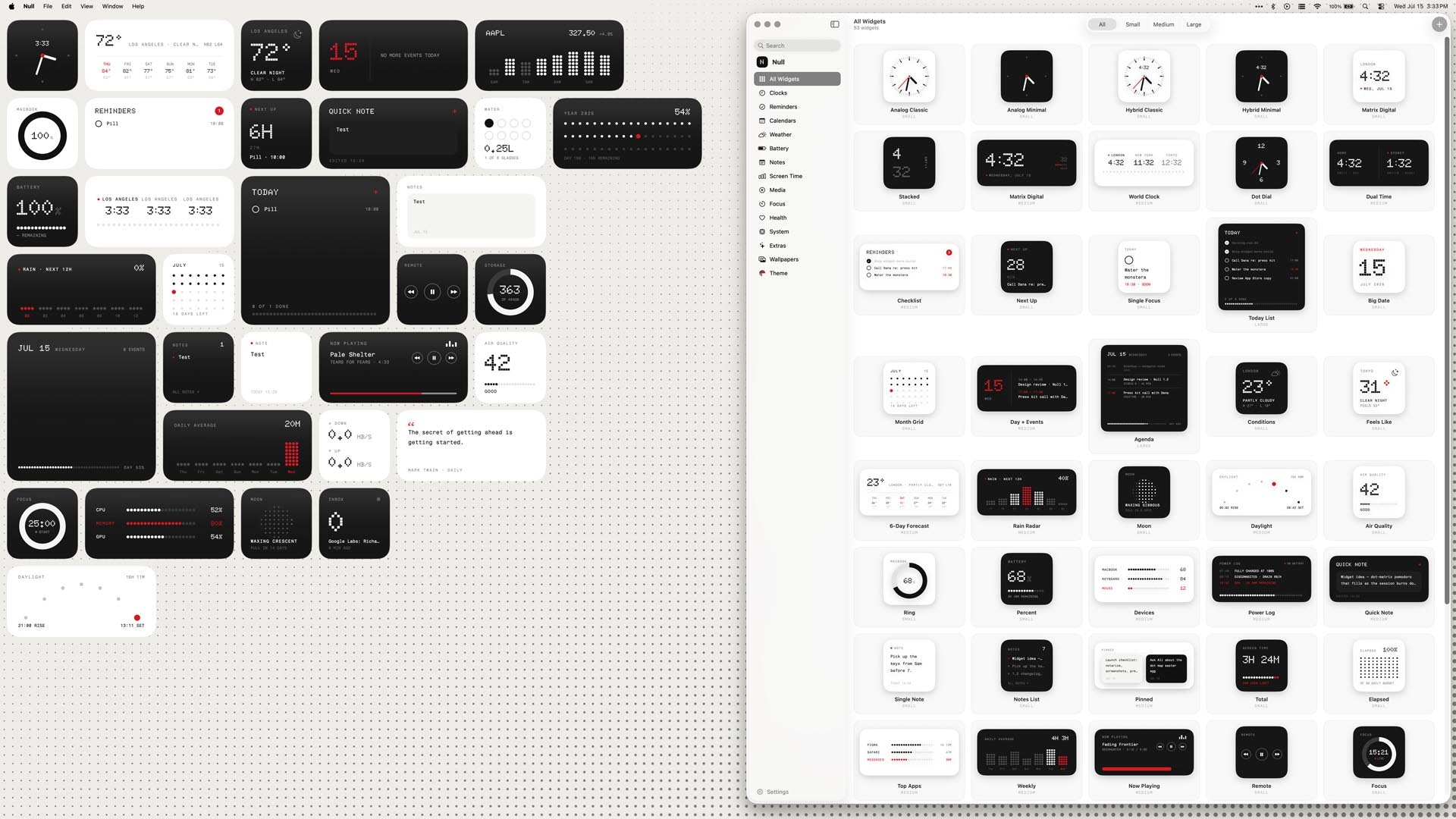 Null Widgets Pack for MacOS